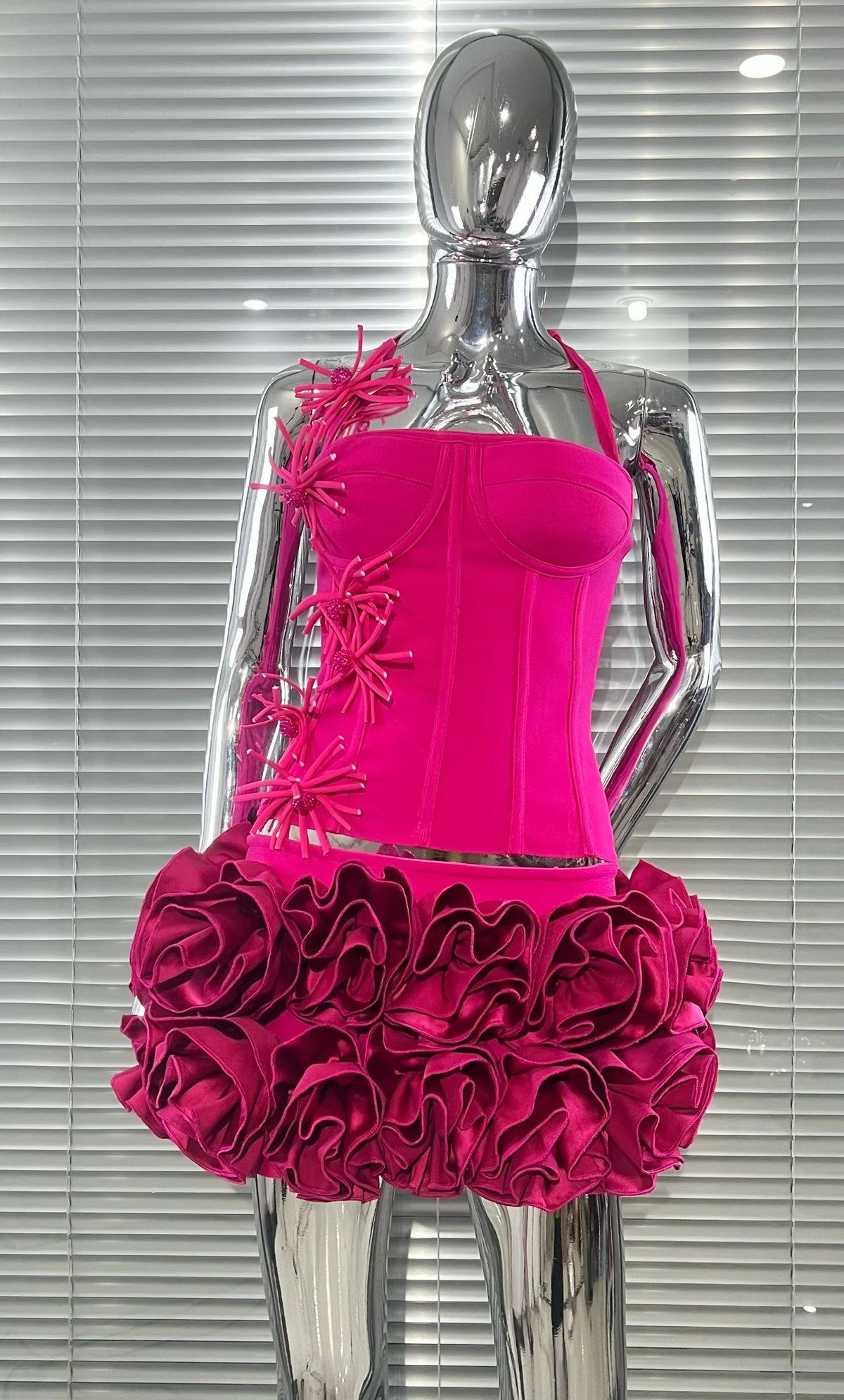 Black Red Color Women Sexy Strapless Laced-up Tops Florlas Bodycon Mini Skirt Set Celebrate Birthday Party Cocktail Dress